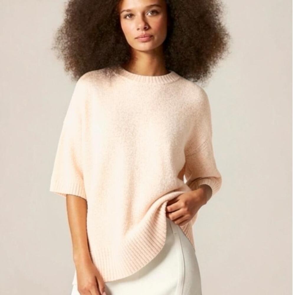 J. Crew Women's Classic Mock-Neck Sweater Short Sleeves Ivory Size Medium NWT